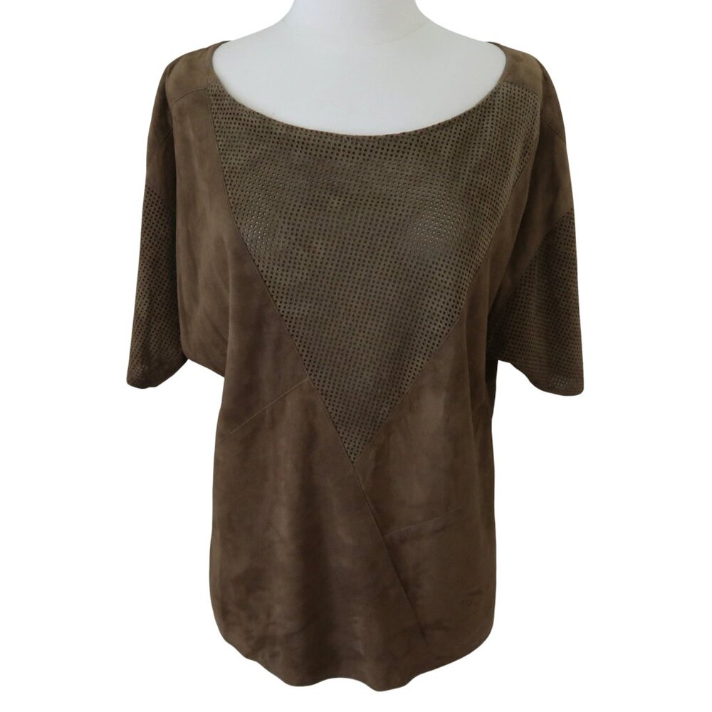 vtg BEGED-OR perf suede top sz M